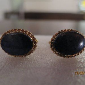 Simulated blue lapis men's cuff links